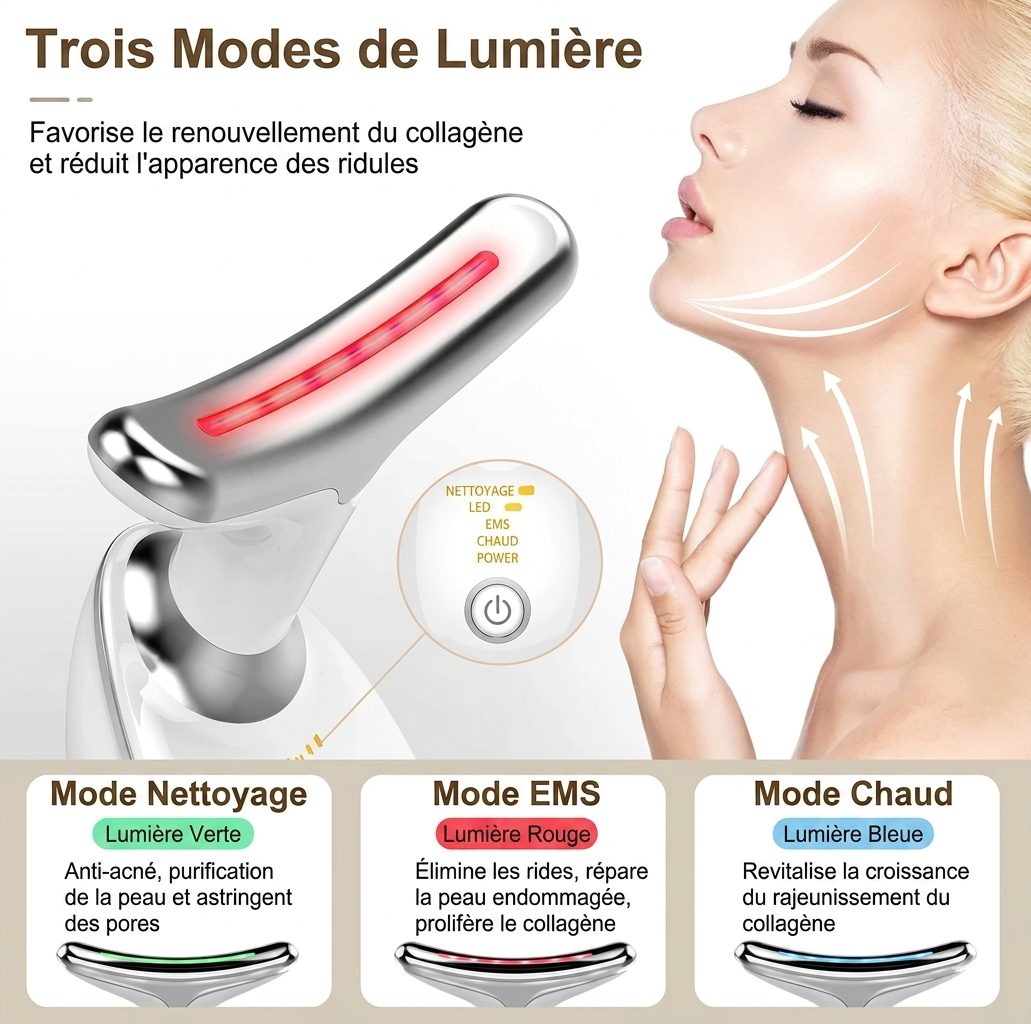 Appareil de Lifting "V-Face" & Redéfinisseur de Mâchoire EMS — Blanc (2/2)