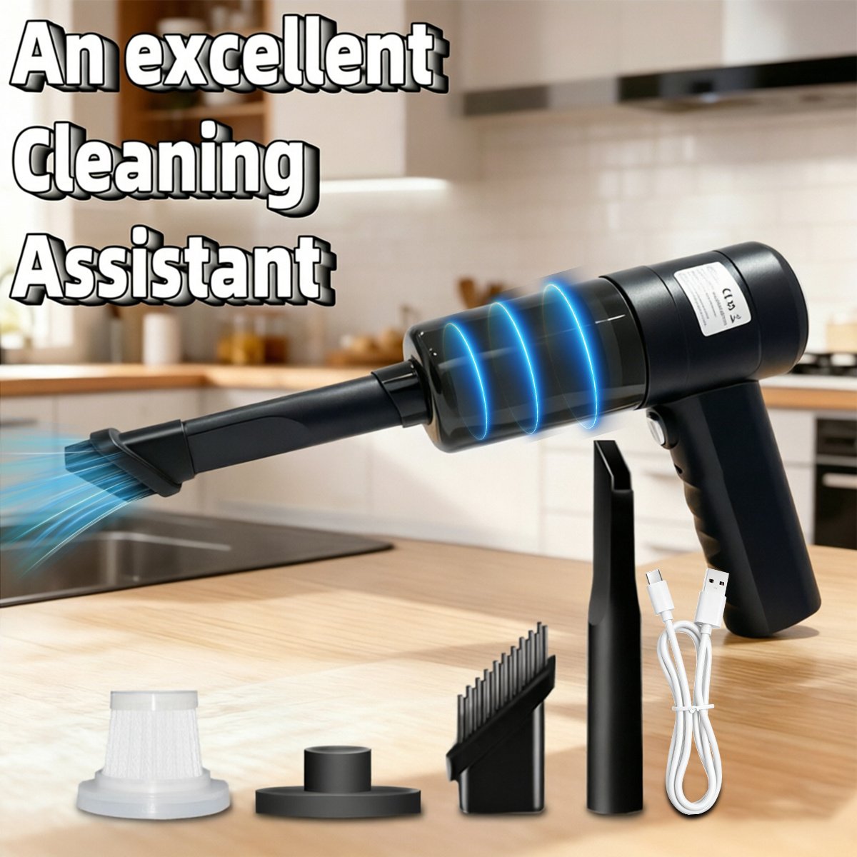 Aspirateur à Main « TurboVac » – Sans Fil 2-en-1, Aspire & Souffle — default (7/9)