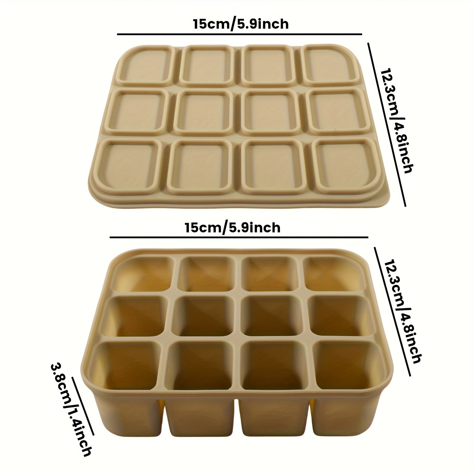 Bac à Glaçons Silicone 12 Cubes « CubiSeal » – Couvercle Hermétique & Démoulage Facile — Bleu (7/8)