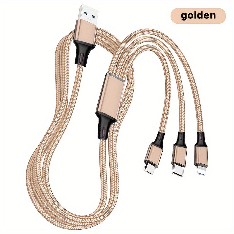 Cable "Trio" – 3-in-1 USB-C, Lightning & Micro-USB Reinforced Nylon — 1 m