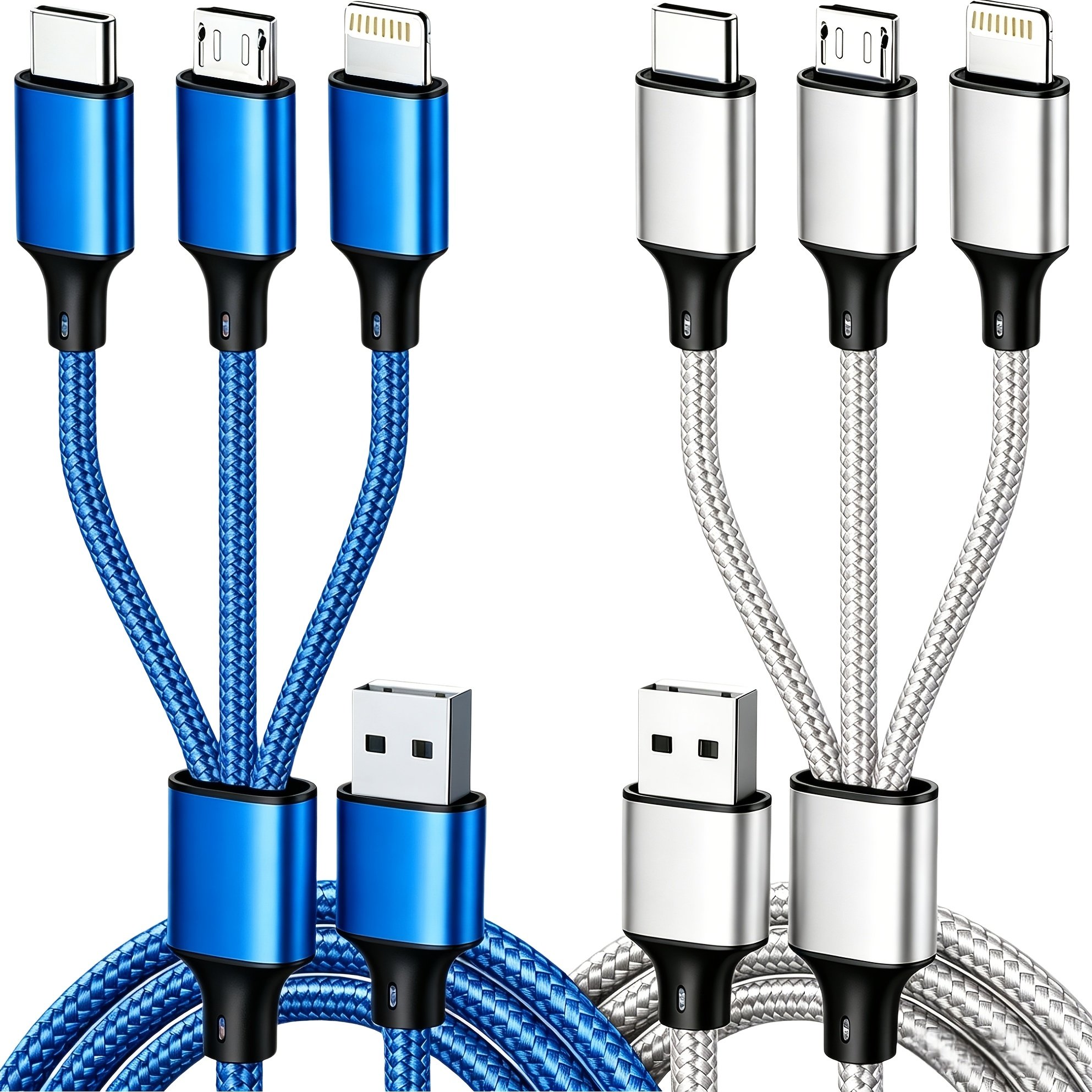 Câble « Trio » – 3-en-1 USB-C, Lightning et Micro-USB Nylon Renforcé — 1 m (6/8)