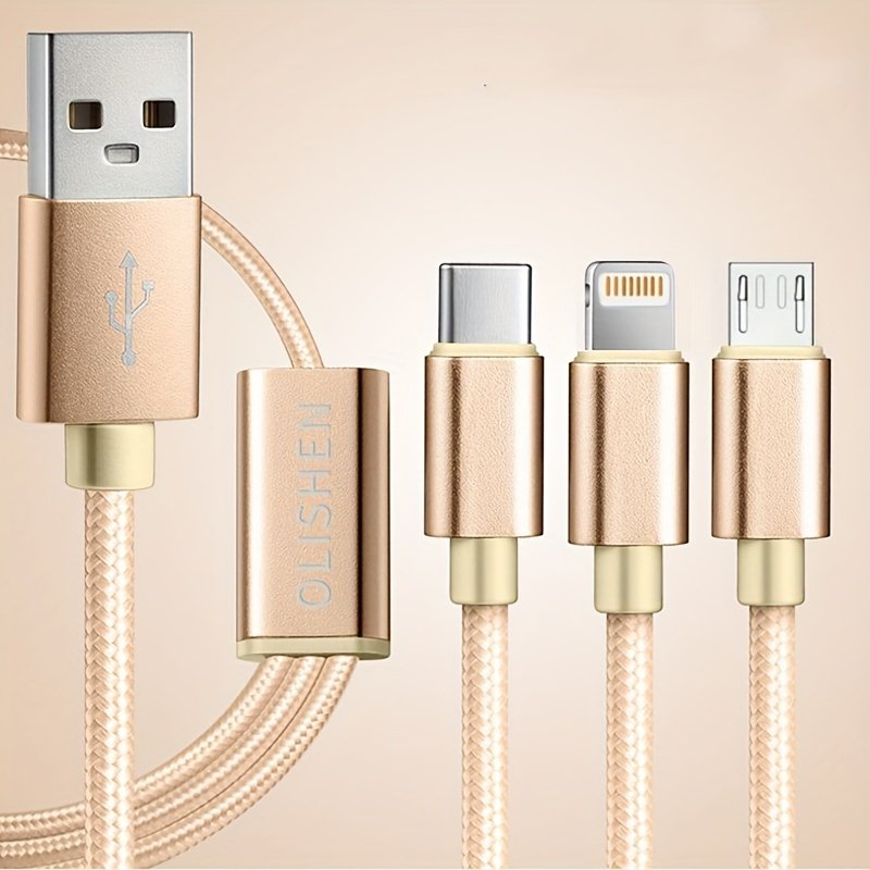 Câble « Trio » – 3-en-1 USB-C, Lightning et Micro-USB Nylon Renforcé — 1 m (7/8)