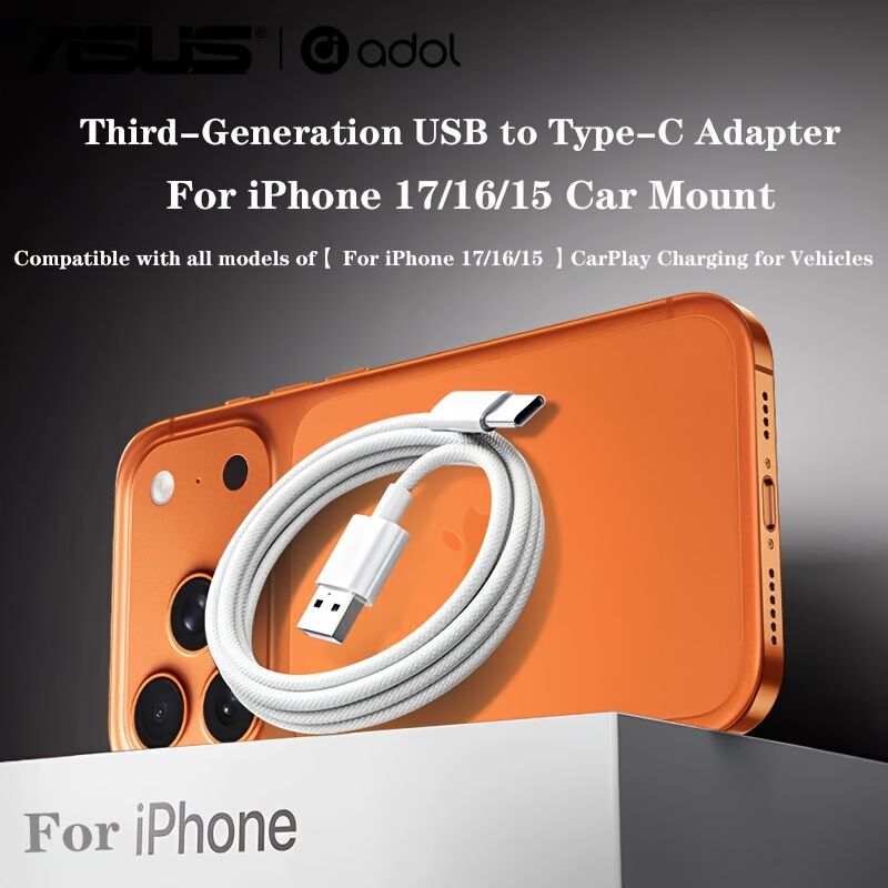 Cable "Drive" – 2 m USB-C to USB-C for Car & CarPlay — White