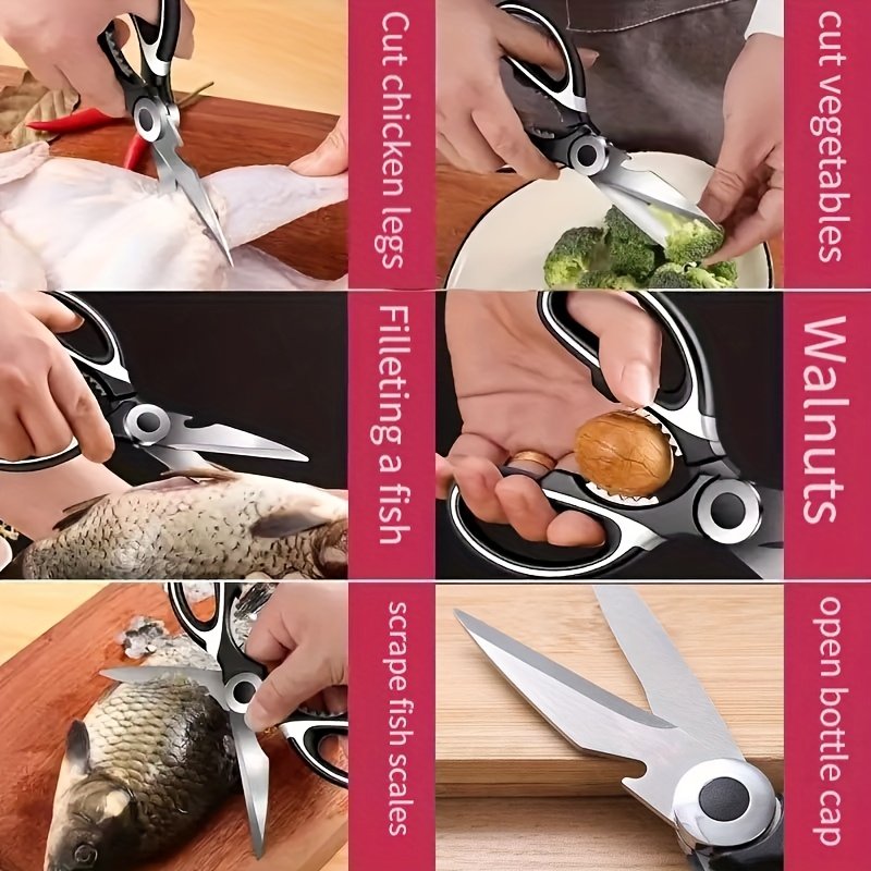 Ciseaux de Cuisine Inox Multifonction « Coupe-Tout » – Volaille, Herbes & Décapsuleur — default (2/9)