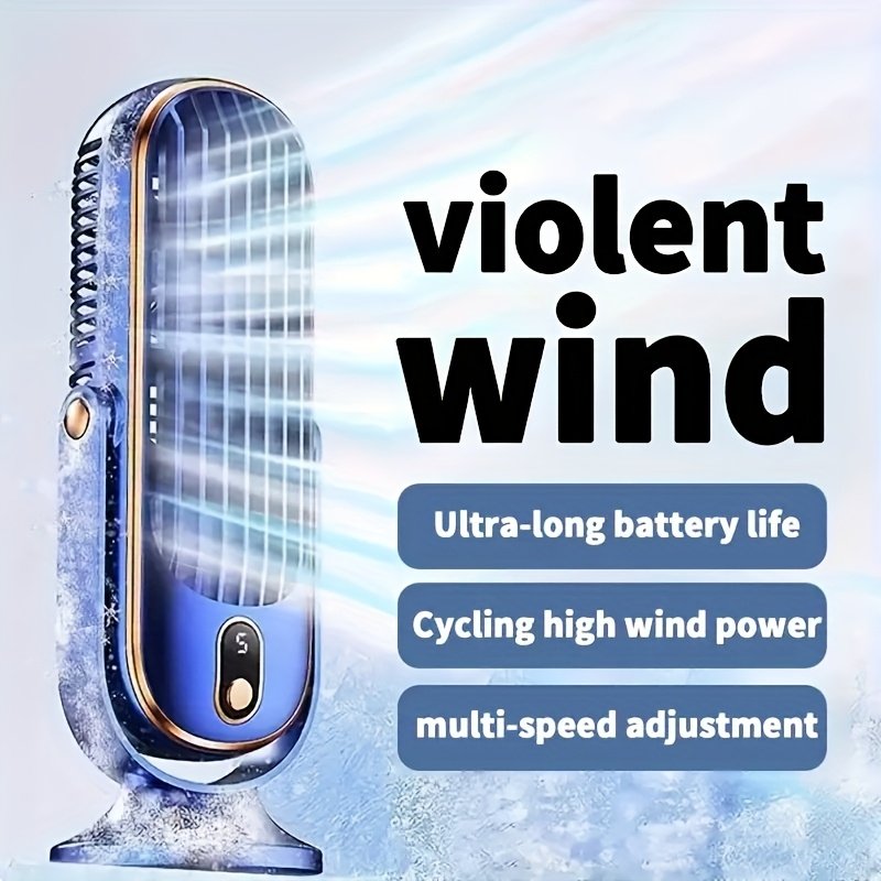 Rafraîchisseur Portable « Cyclone 720° » – Double Moteur, 5 Vitesses — Bleu (2/9)