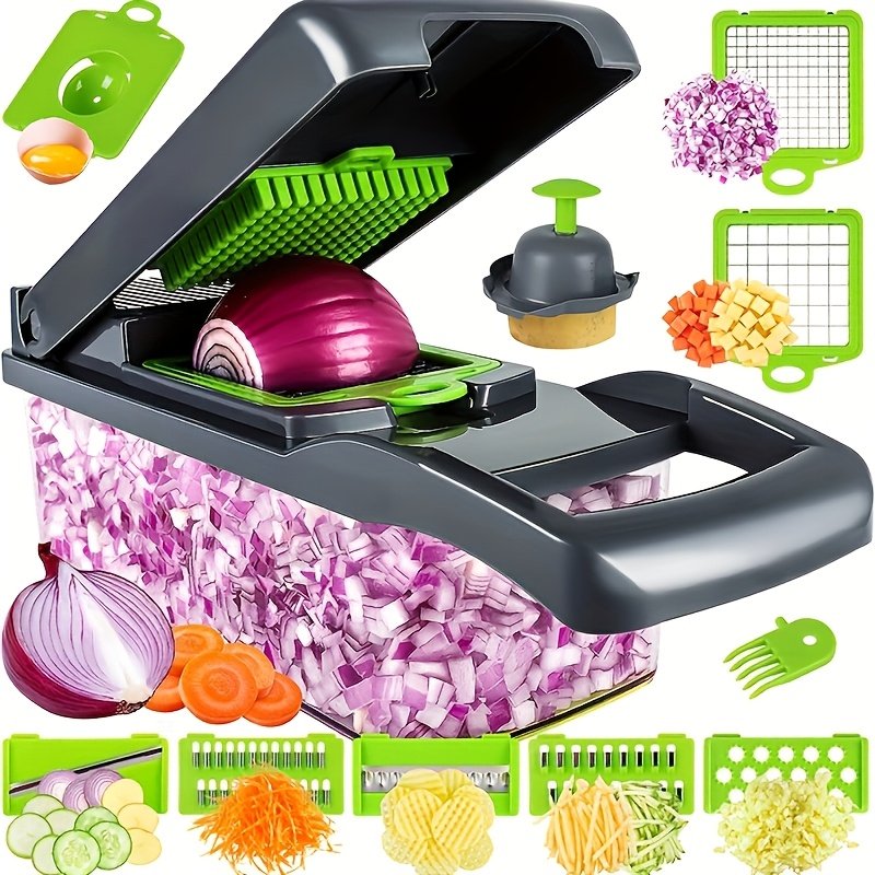 Coupe-Légumes Multifonction « MultiSlice » – Set 14/16 Pièces, Trancher, Râper & Émincer — 14 pièces (3/9)