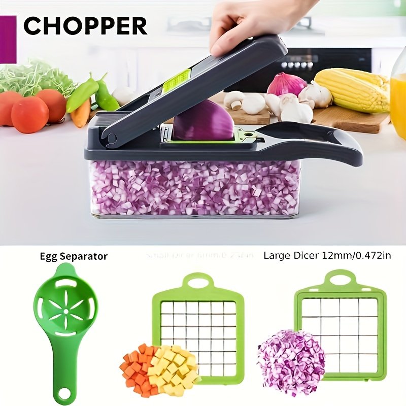 Coupe-Légumes Multifonction « MultiSlice » – Set 14/16 Pièces, Trancher, Râper & Émincer — 14 pièces (4/9)