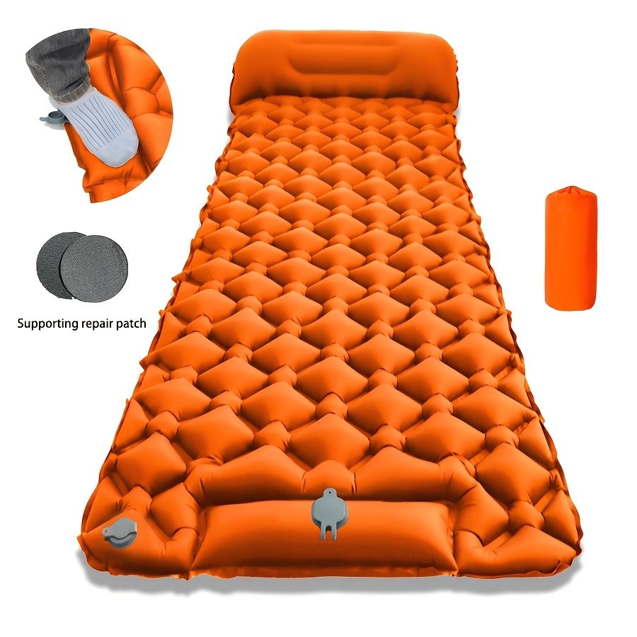 Inflatable Camping Sleeping Pad 1-Person "Quick Air" – 1-Minute Inflation — Vert pluie printanière