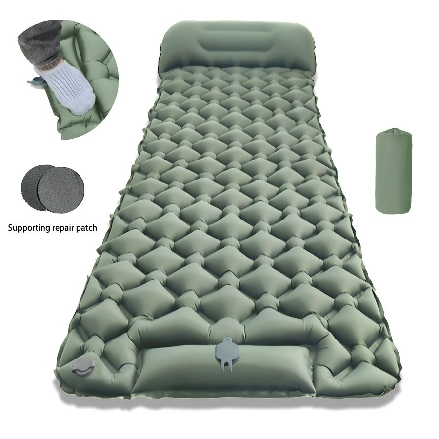 Matelas Gonflable Camping 1 Personne « Quick Air » – Gonflage en 1 Minute — Vert pluie printanière (2/15)