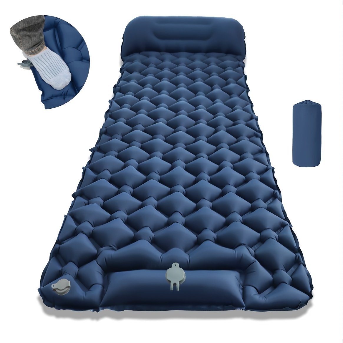 Matelas Gonflable Camping 1 Personne « Quick Air » – Gonflage en 1 Minute — Vert pluie printanière (4/15)
