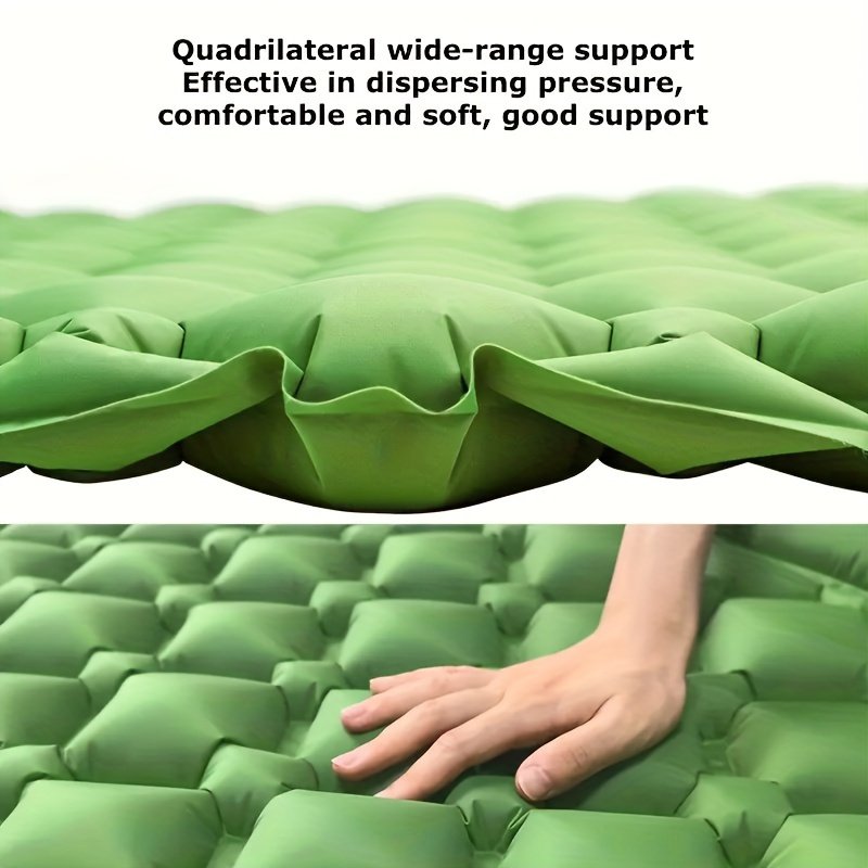 Matelas Gonflable Camping 2 Personnes « Duo Rhombus » – Modulable & Emboîtable — Vert printemps (4/10)