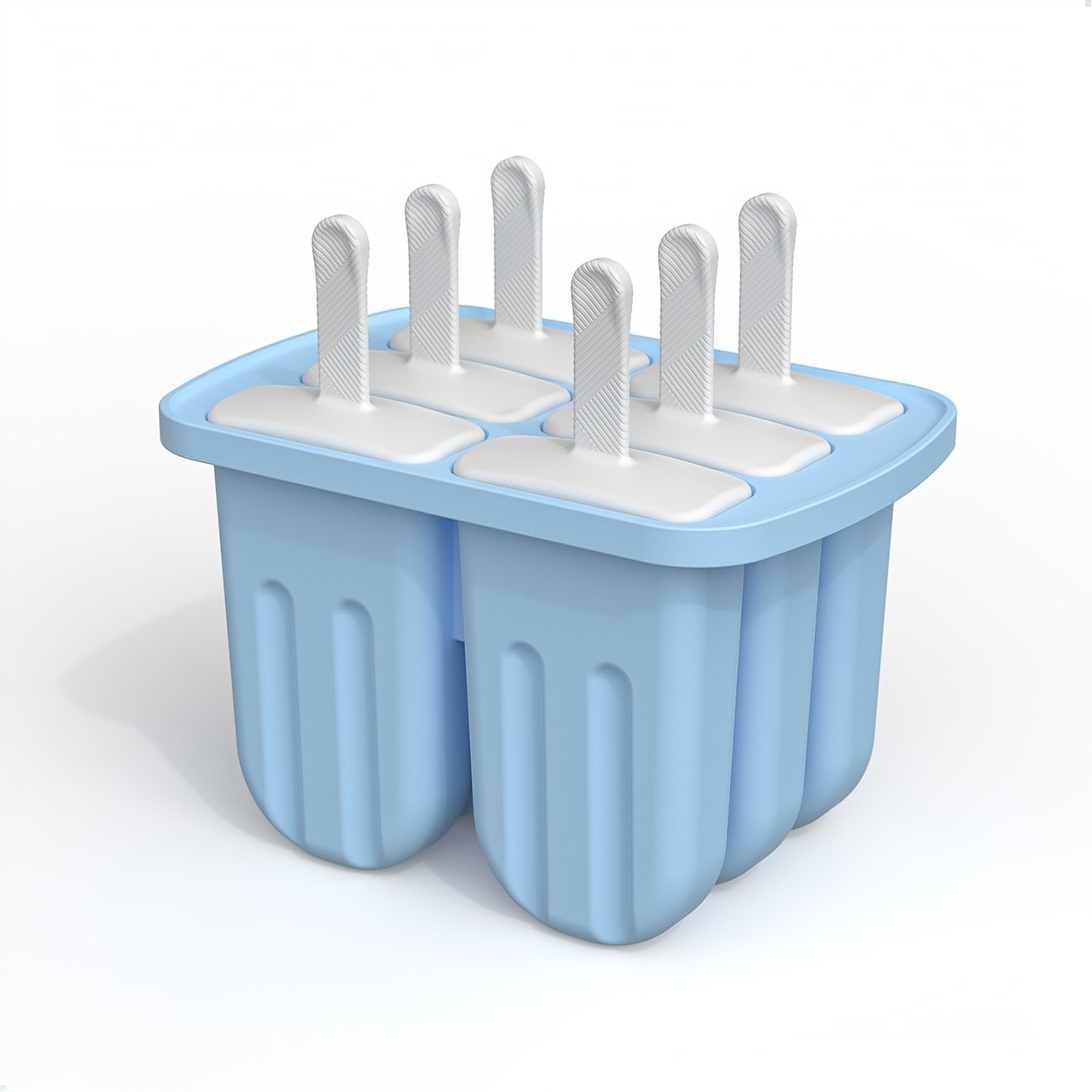 Moules à Glace Silicone « FrostiPop » – Bâtonnets Maison Faciles à Démouler — Bleu (10/11)