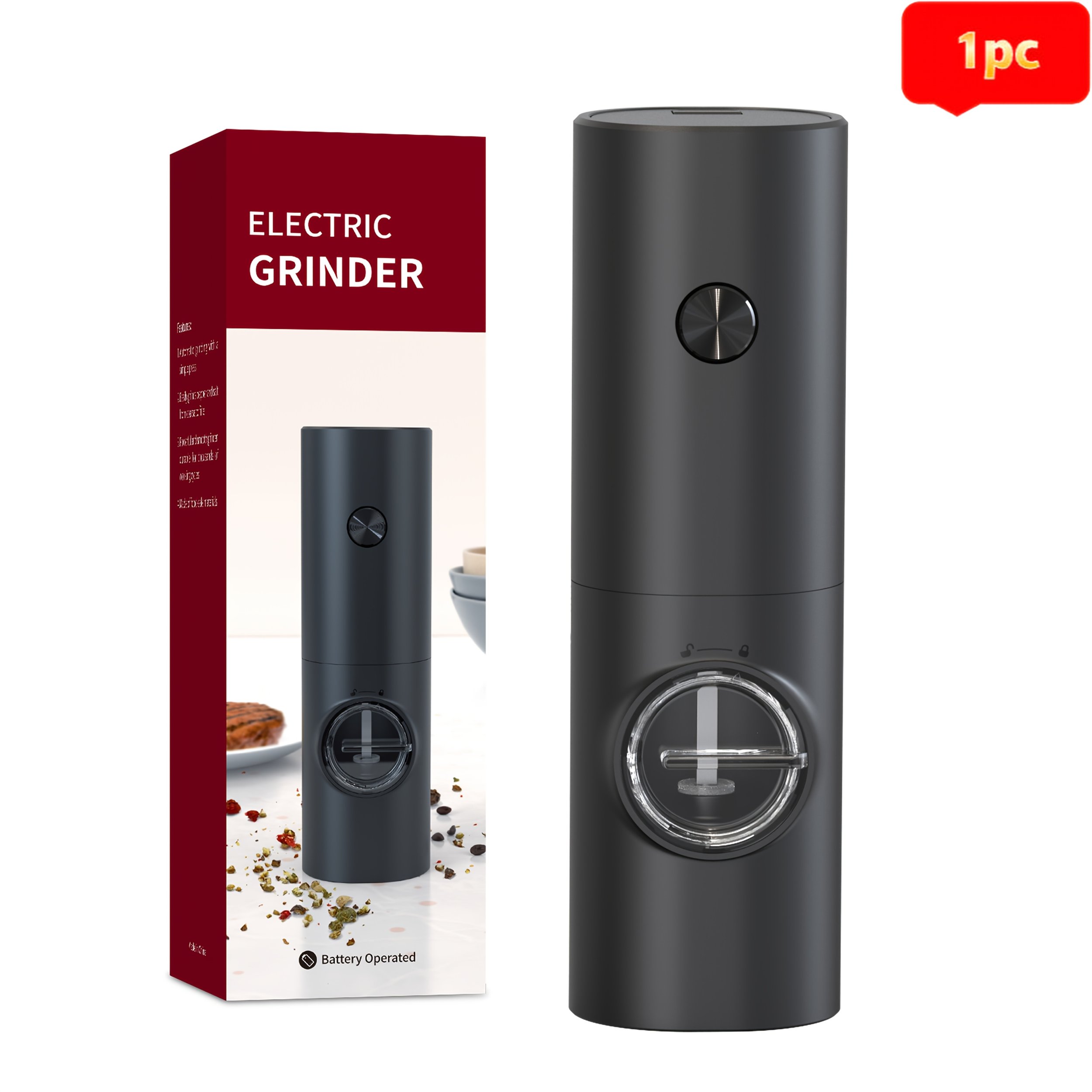 Moulins Sel & Poivre Électriques « DuoSpice » – Set de 2, Mouture Réglable — default (9/9)