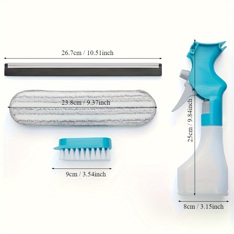Nettoyeur de Vitres 4-en-1 « CristalNet » – Spray, Raclette & Brosse — default (6/9)
