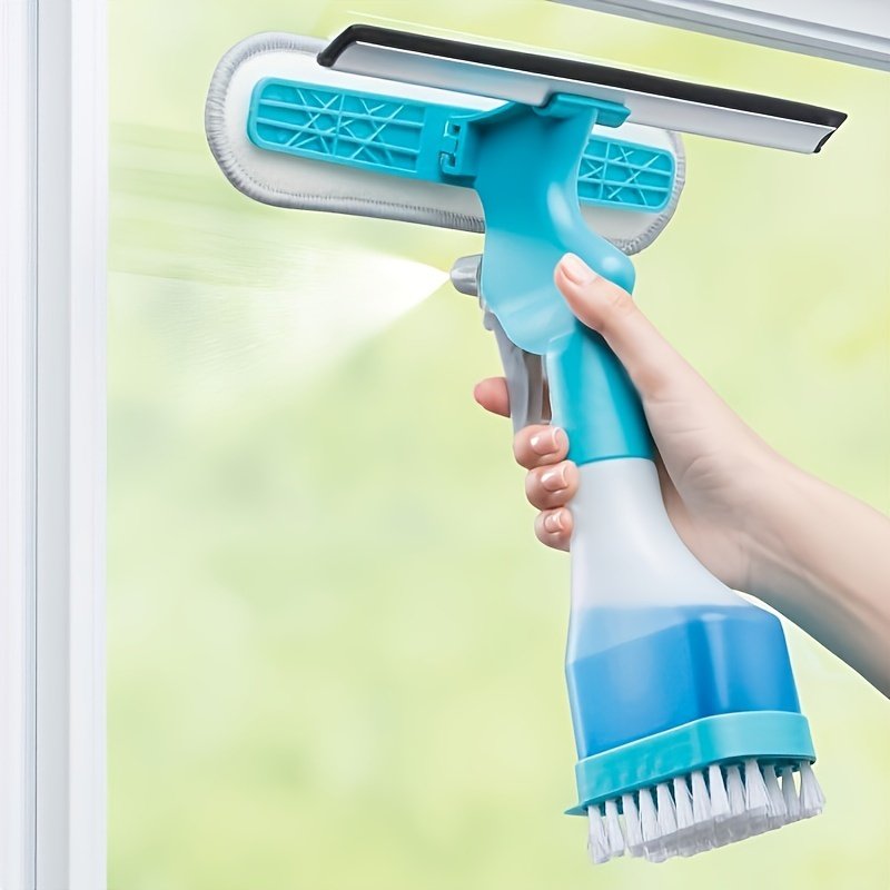 Nettoyeur de Vitres 4-en-1 « CristalNet » – Spray, Raclette & Brosse — default (9/9)