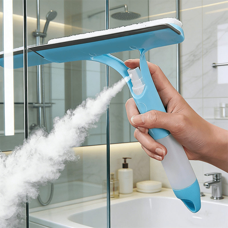 Nettoyeur de Vitres 4-en-1 « CristalNet » – Spray, Raclette & Brosse — default (2/9)