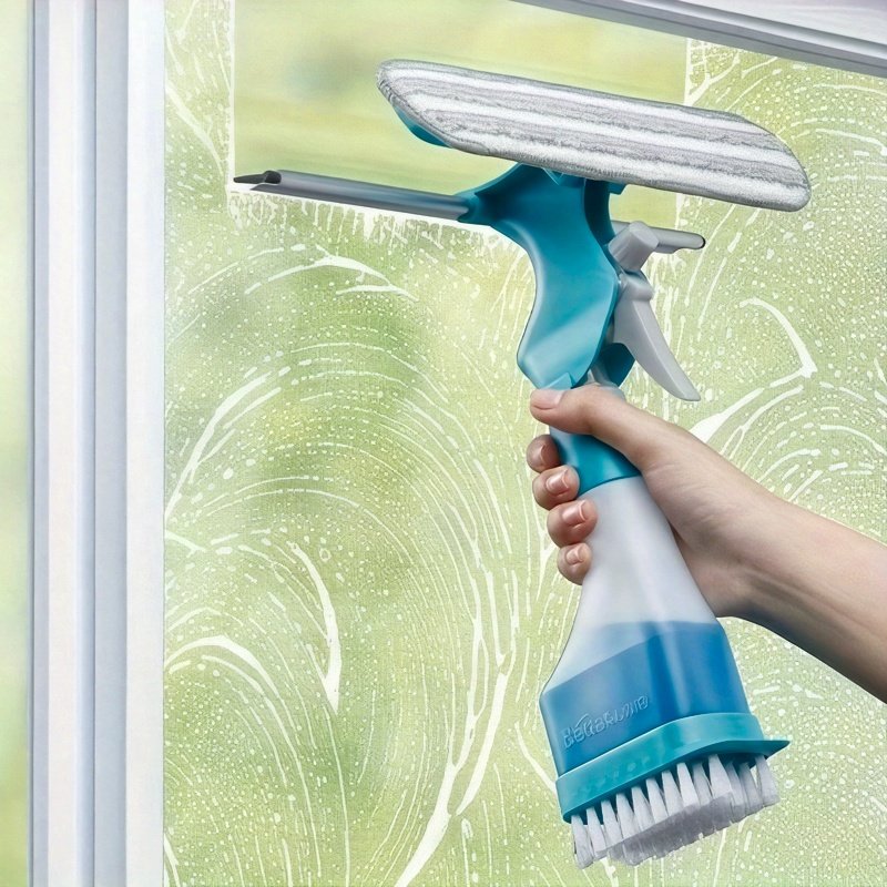 Nettoyeur de Vitres 4-en-1 « CristalNet » – Spray, Raclette & Brosse — default (5/9)