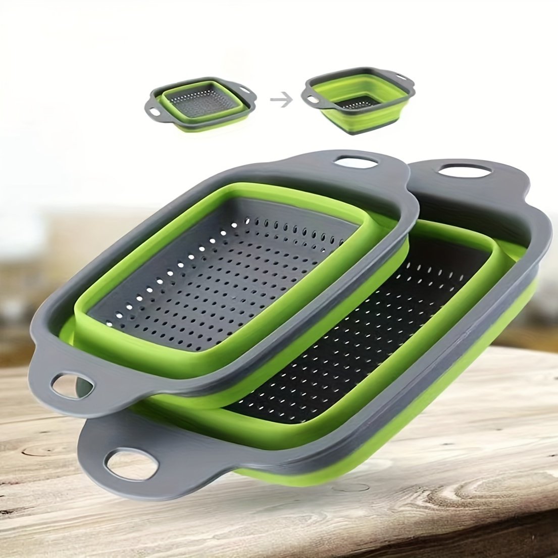 Paniers Égouttoirs Pliables « TwinDrain » – Passoire & Entonnoir 2-en-1 — default (5/9)