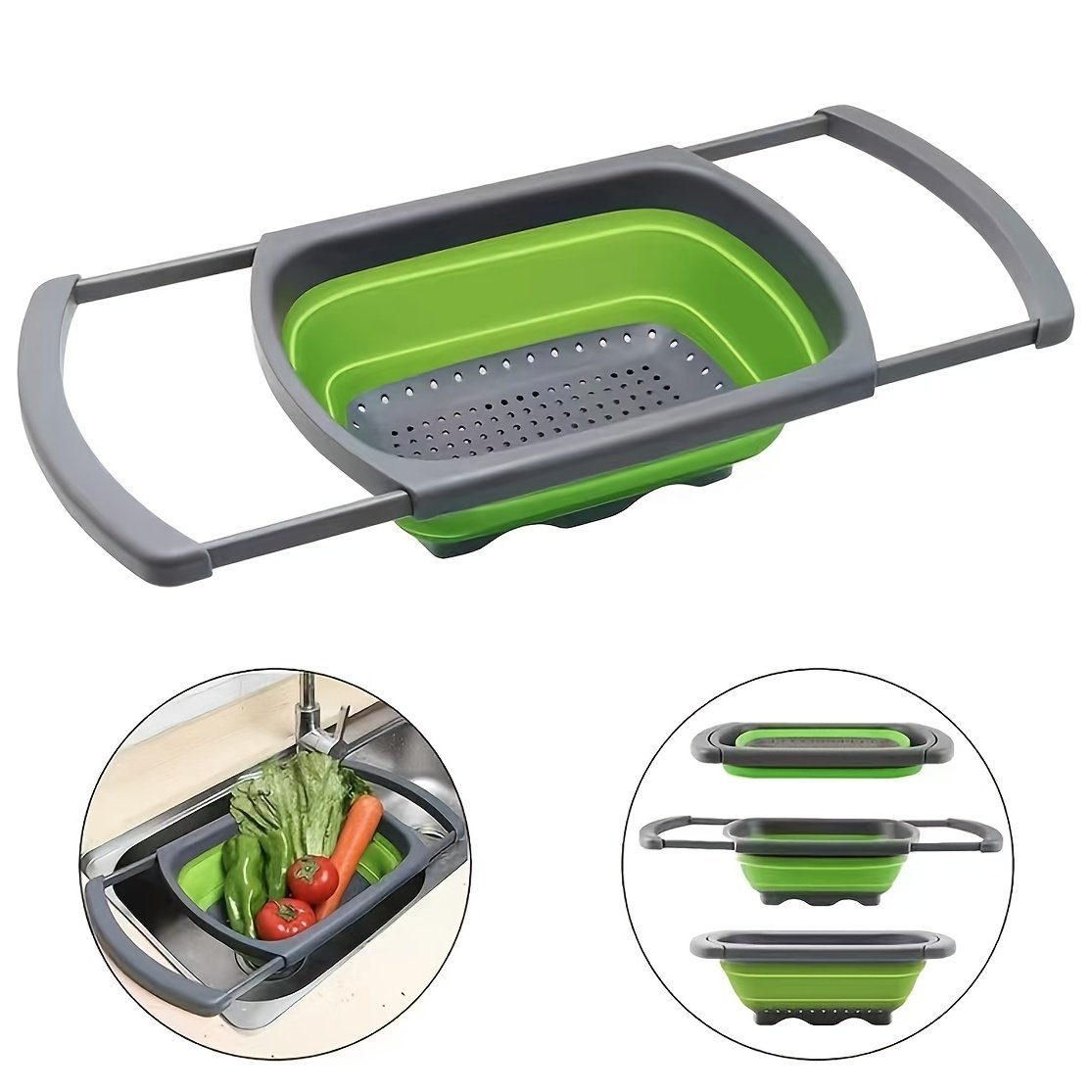 Paniers Égouttoirs Pliables « TwinDrain » – Passoire & Entonnoir 2-en-1 — default (6/9)