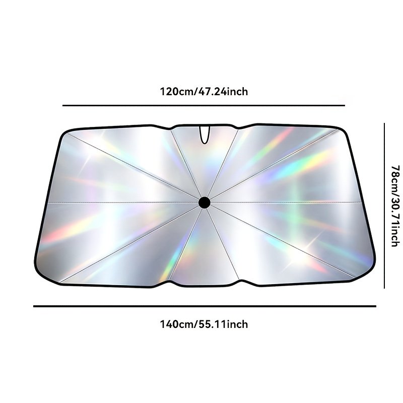 Parasol Pare-Brise « UmbraShield » – Pliage Parapluie, Tissu Haute Densité — default (6/9)