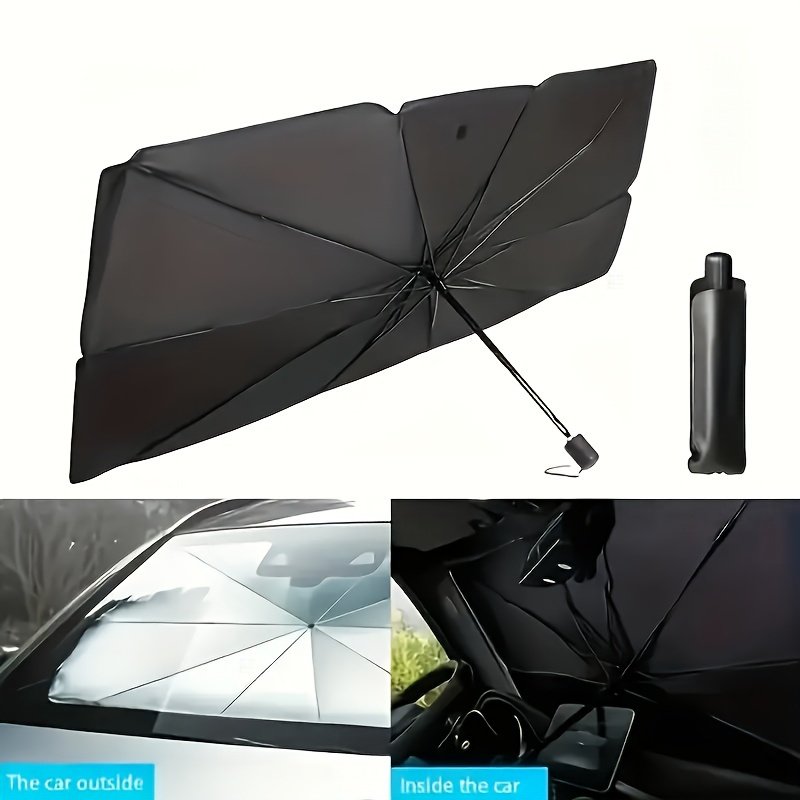 Pare-Soleil Parapluie « LaserShield » – Film Laser Haute Réflexion, Housse Incluse — Argent titane (9/9)
