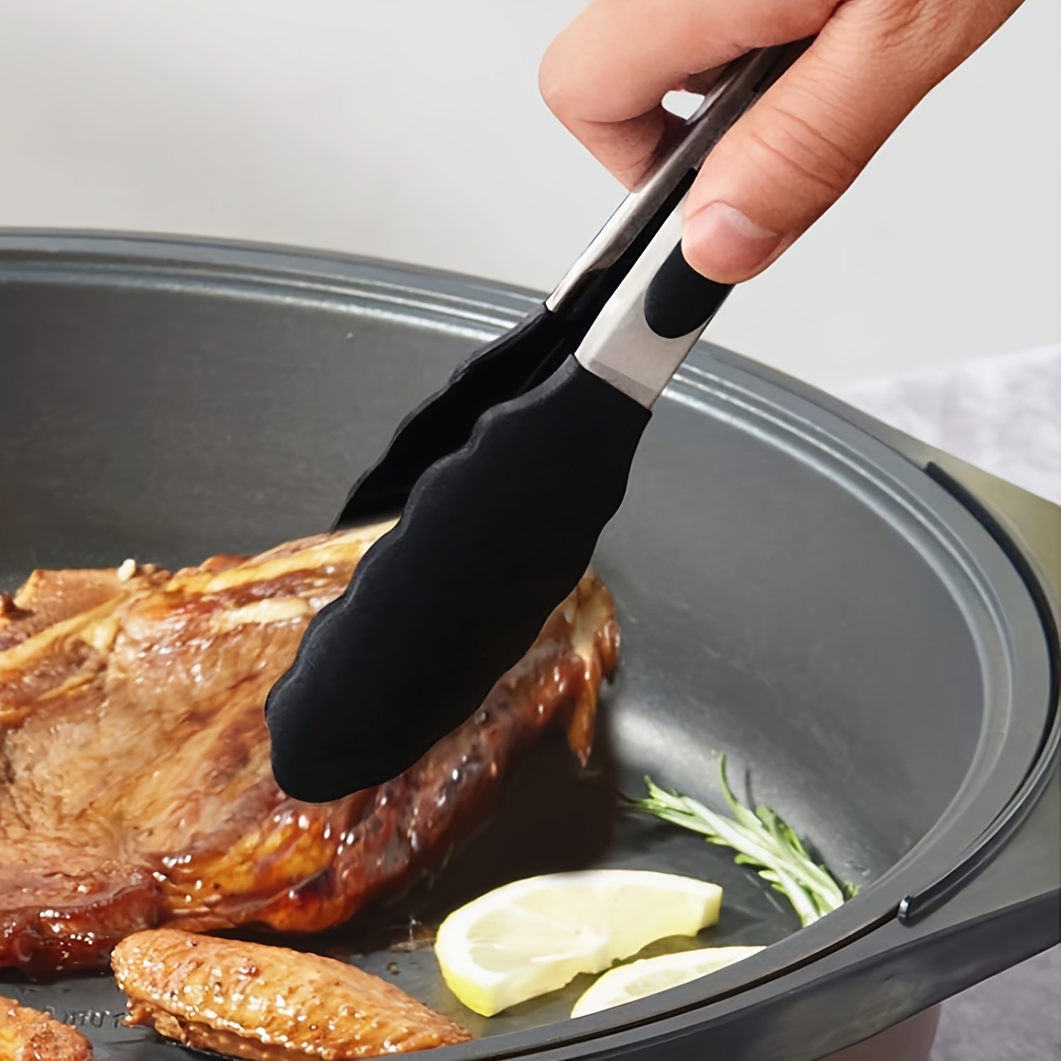 Pinces de Cuisine Inox « GripChef » – Anti-Chaleur, Embouts Silicone — 20 cm (5/9)