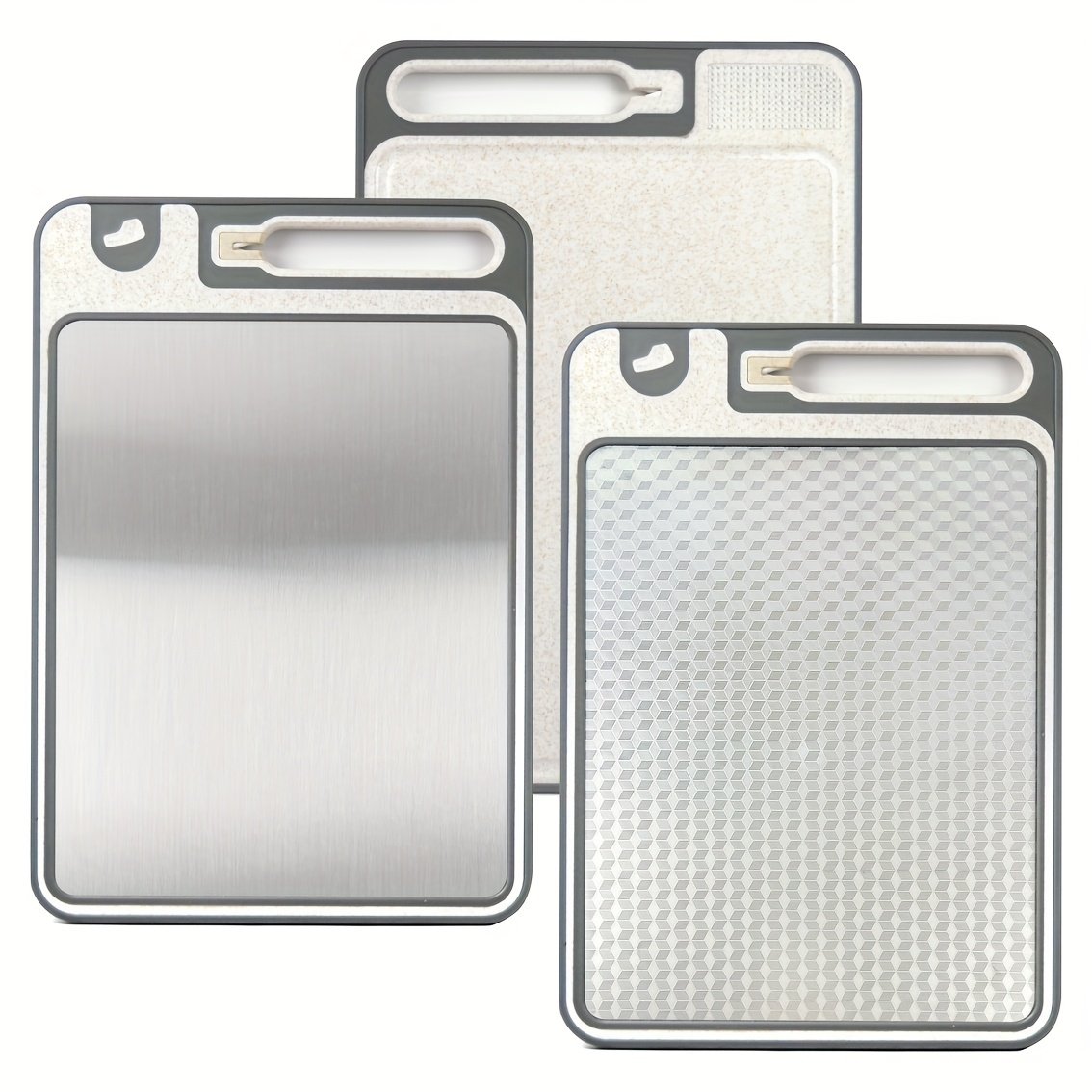 Planche à Découper Double Face « EcoBoard » – Paille de Blé & Inox 304 — default (2/9)