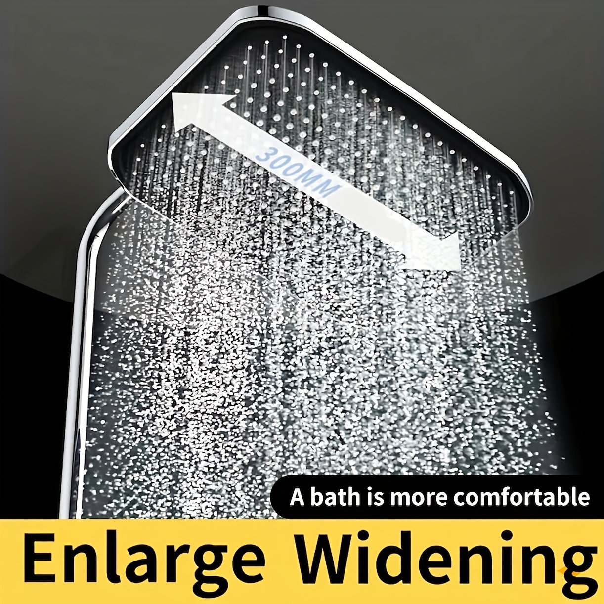 Pommeau de Douche « AquaLarge » – Grande Surface, 3 Jets Réglables — default (4/4)