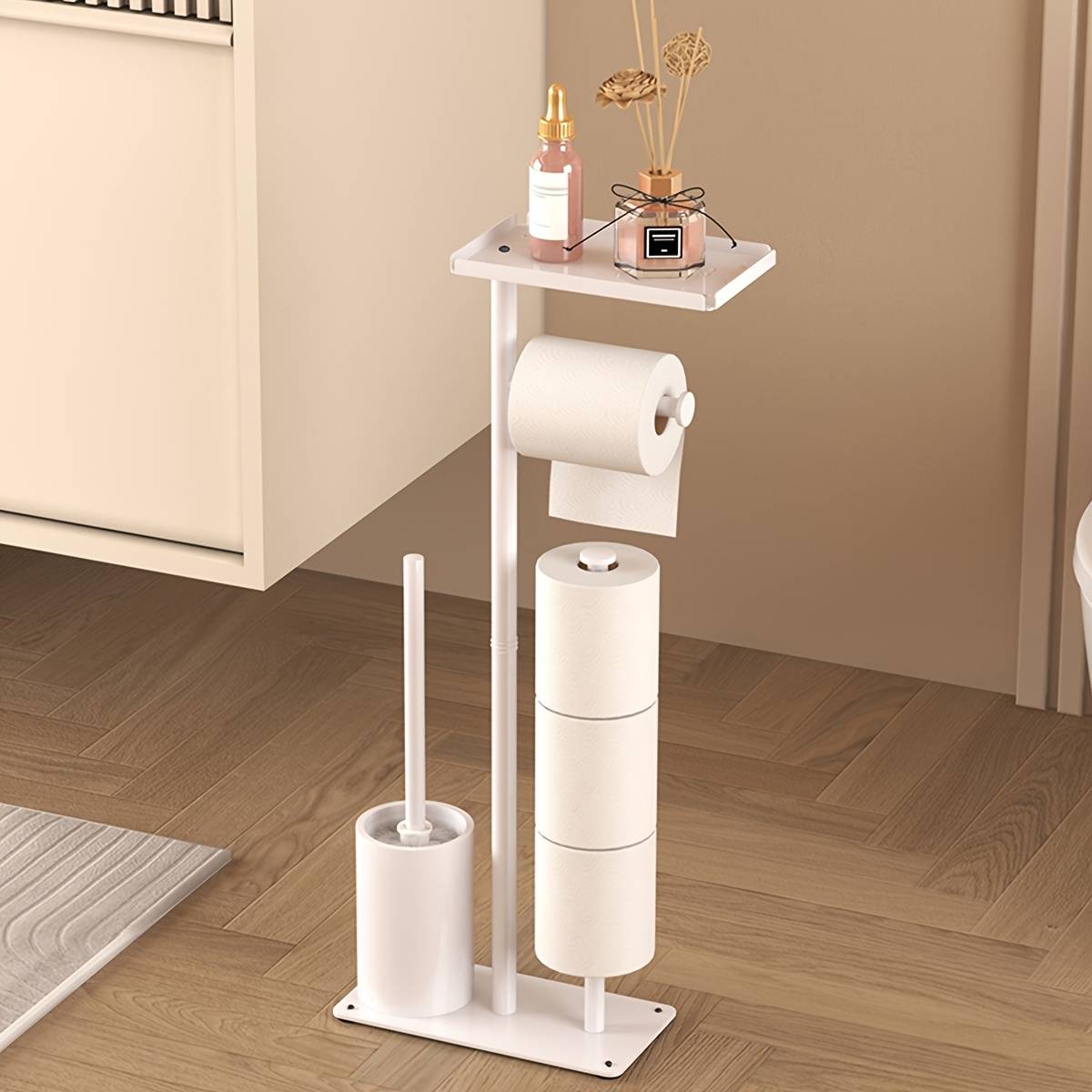 Freestanding Toilet Paper Stand "Colonne" – Built-In Roll Storage