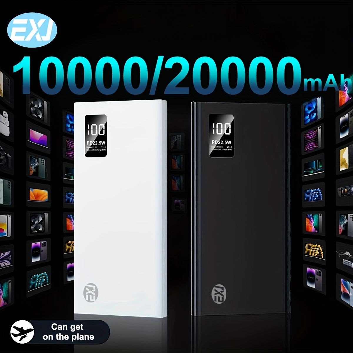 Power Bank "Trek" EXJ – 20,000 mAh 22.5 W Fast Charging Outdoor — Black