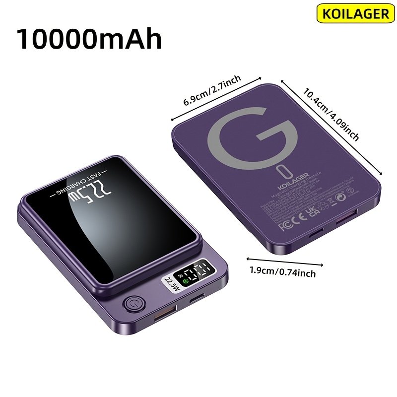 Powerbank « Snap » – Magnétique Sans Fil 10 000 mAh pour iPhone — Noir (3/9)
