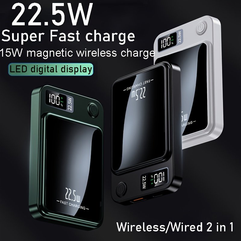 Powerbank « Snap » – Magnétique Sans Fil 10 000 mAh pour iPhone — Noir (2/9)