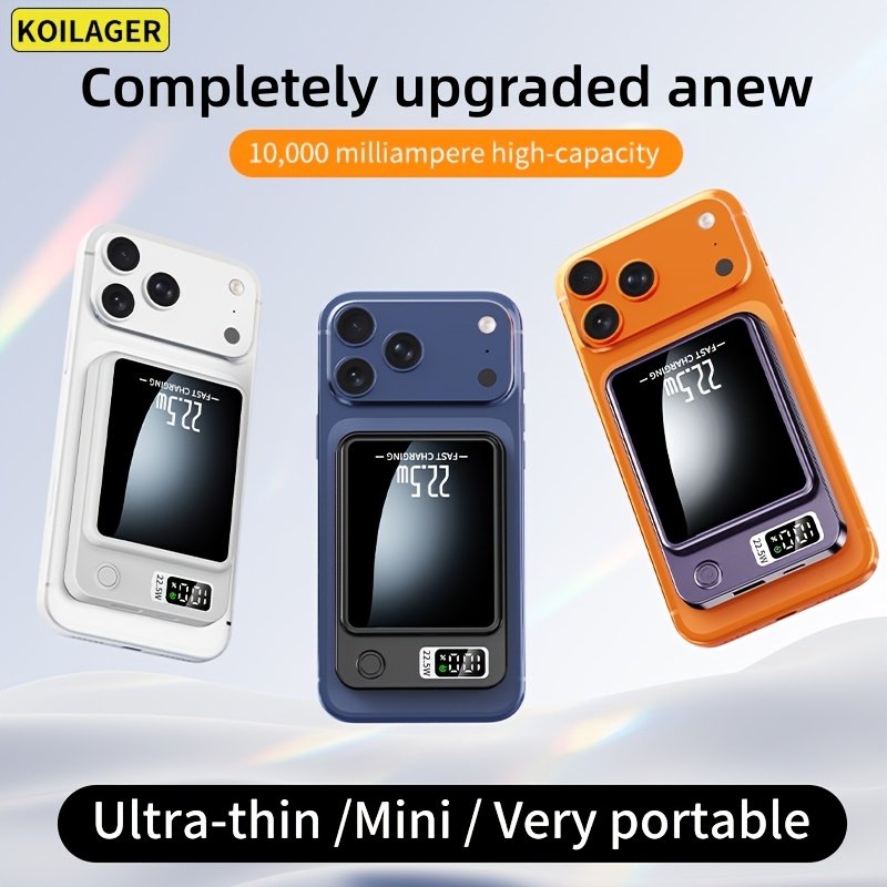Powerbank « Snap » – Magnétique Sans Fil 10 000 mAh pour iPhone — Noir (5/9)