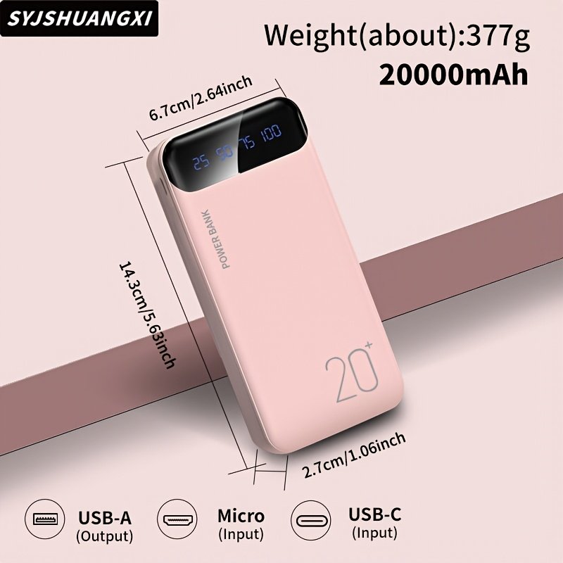 Powerbank « Marathon » – Batterie Externe 20 000 mAh Grande Capacité — Blanc (3/9)