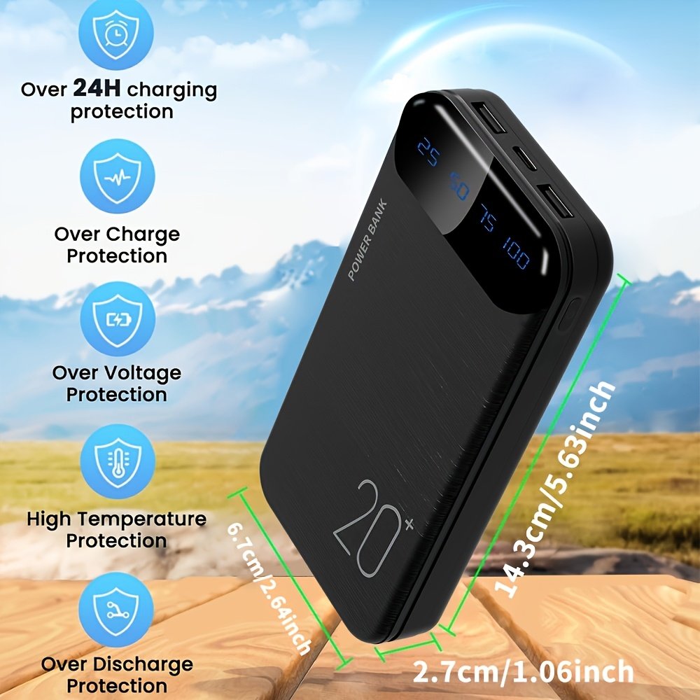 Powerbank « Marathon » – Batterie Externe 20 000 mAh Grande Capacité — Blanc (4/9)