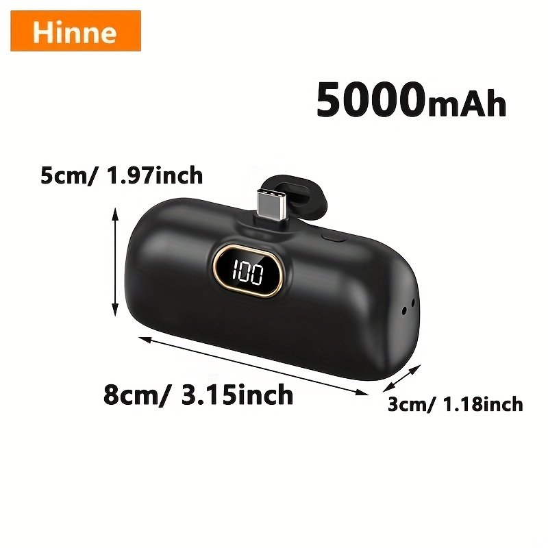 Powerbank « Pocket » – Mini Batterie Externe 5000 mAh Ultra-Compacte — Noir (7/11)