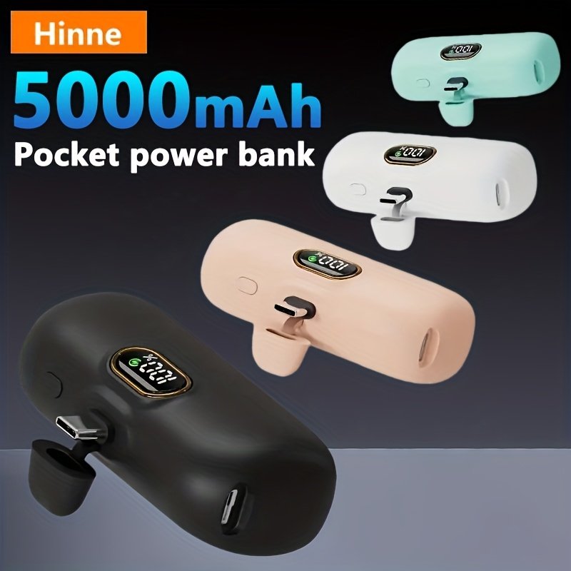 Powerbank « Pocket » – Mini Batterie Externe 5000 mAh Ultra-Compacte — Noir (1/11)