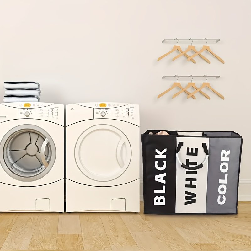 Panier à Linge « TriPack » 240 L – 3 Compartiments, Poignées Alu — default (7/8)