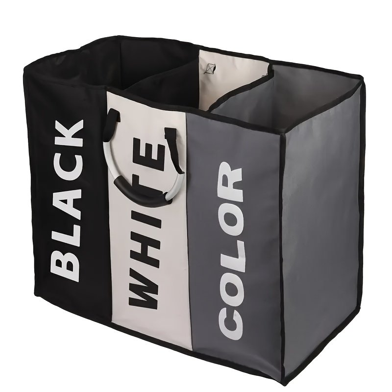 Panier à Linge « TriPack » 240 L – 3 Compartiments, Poignées Alu — default (1/8)