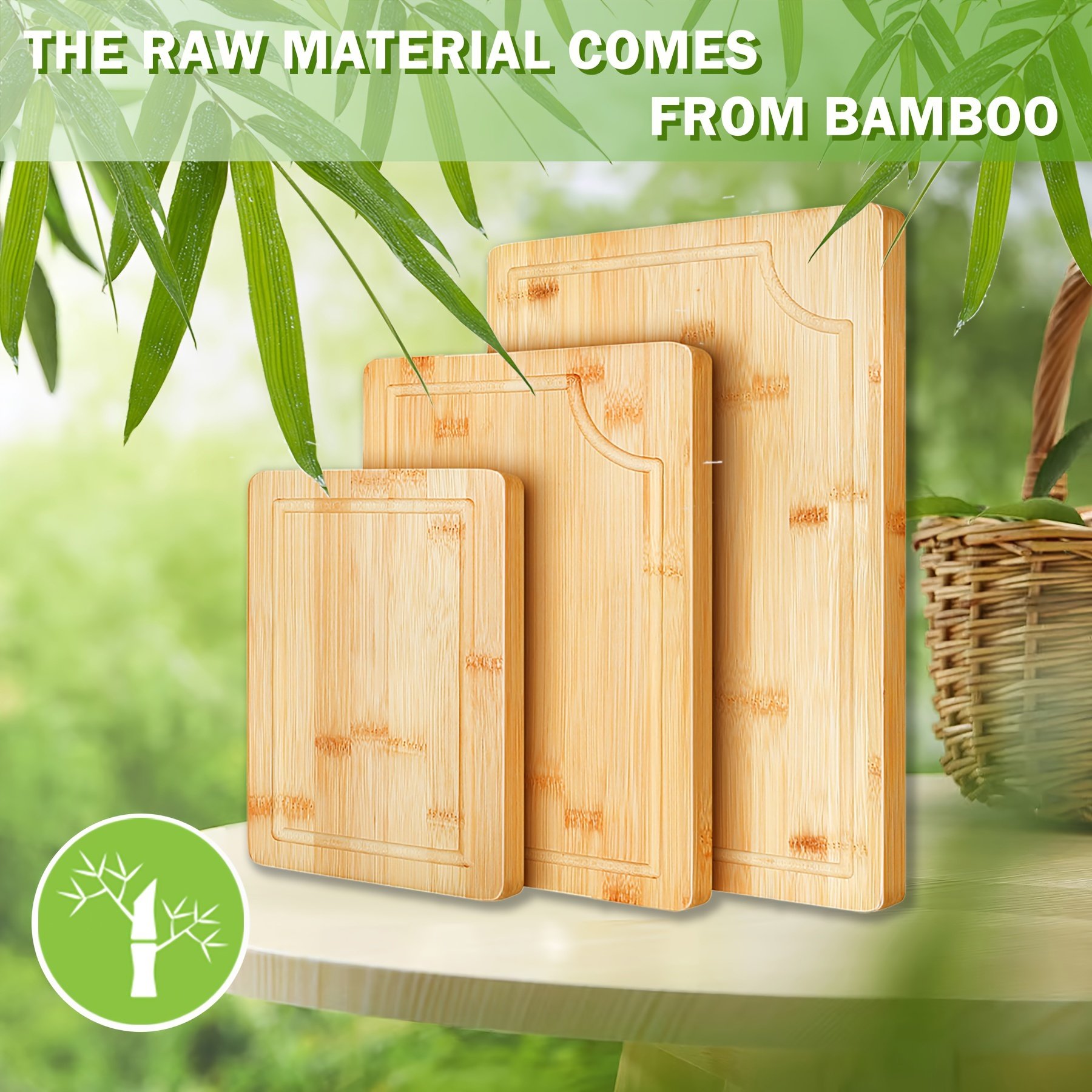 Set 3 Planches à Découper Bambou « BambuTrio » – Épaisses & Multi-Usages — default (3/5)