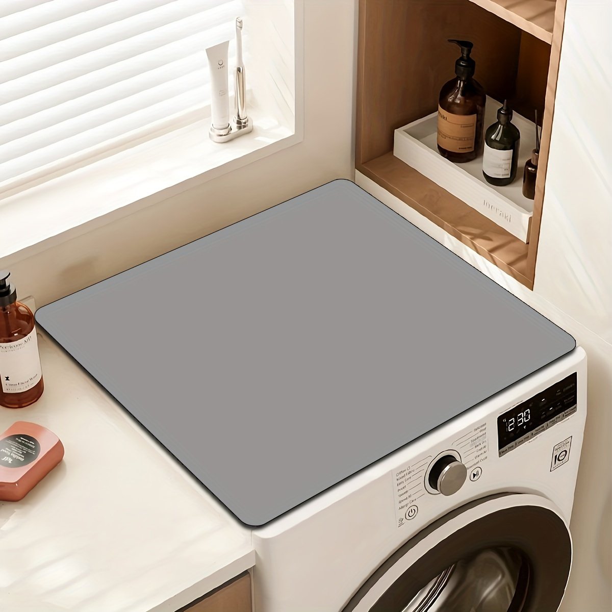 Tapis de Protection « Protecto » – Dessus Lave-Linge, Sèche-Linge & Frigo — Gris foncé (6/9)