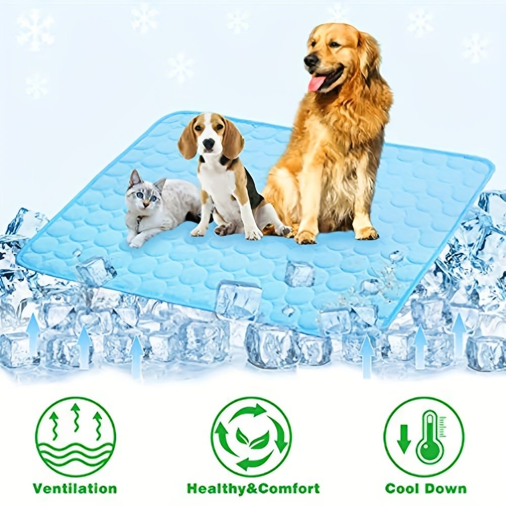 Pet Cooling Mat "FreshPaws" for Dogs & Cats – Breathable, Machine Washable — Bleu clair