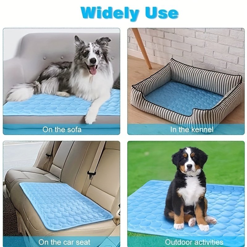 Tapis Rafraîchissant Chien & Chat « FreshPaws » – Respirant, Lavable en Machine — Bleu clair (5/9)