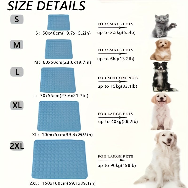 Tapis Rafraîchissant Chien & Chat « FreshPaws » – Respirant, Lavable en Machine — Bleu clair (8/9)