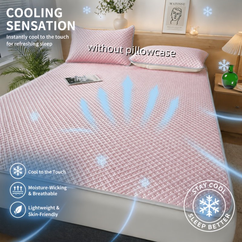 Tapis Rafraîchissant Gaufré « Nuit Fraîche » – Surmatelas Respirant Lavable — Vert menthe (11/17)