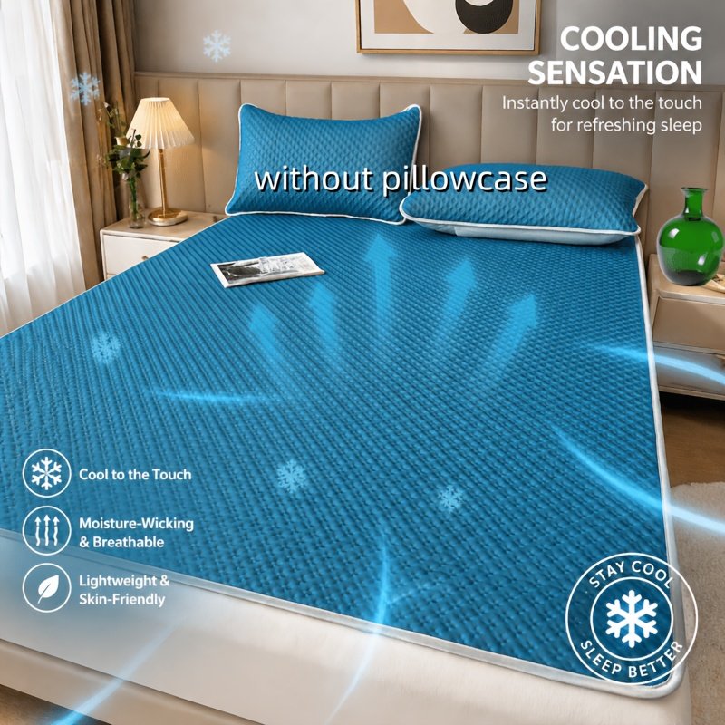 Tapis Rafraîchissant Gaufré « Nuit Fraîche » – Surmatelas Respirant Lavable — Vert menthe (17/17)