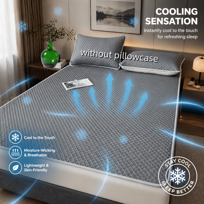 Tapis Rafraîchissant Gaufré « Nuit Fraîche » – Surmatelas Respirant Lavable — Vert menthe (6/17)
