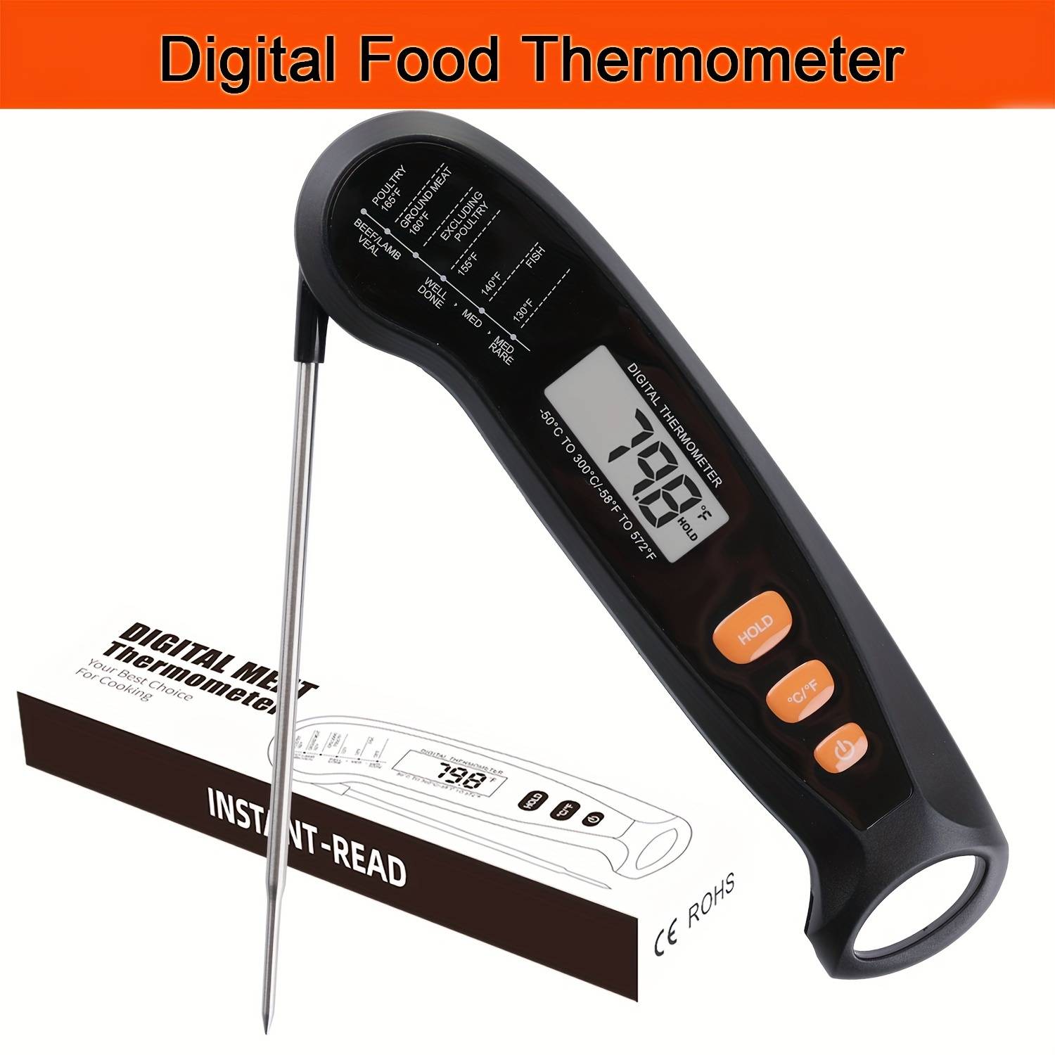 Digital Kitchen Thermometer "ThermoSwift" – Fast, Accurate Probe Reading