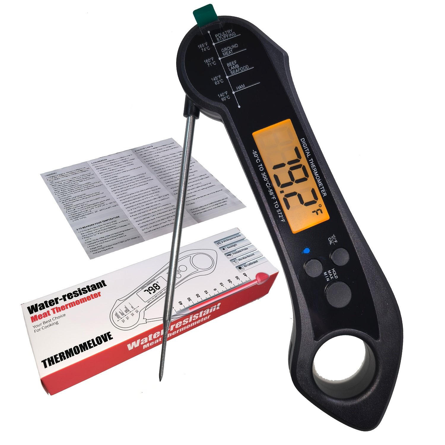 Thermomètre de Cuisine Digital « ThermoSwift » – Sonde à Lecture Rapide & Précise — Noir (4/4)