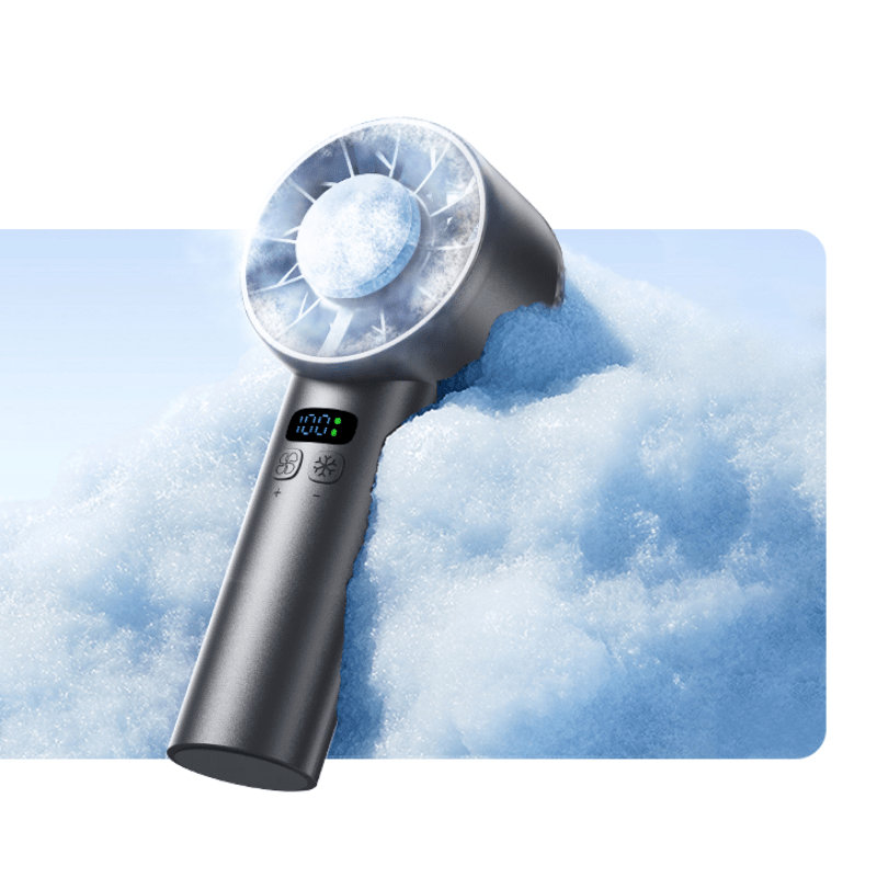 Ventilateur de Poche « PowerWind 5200 » – 3-en-1, Écran LED, 100 Vitesses — Noir (3/9)